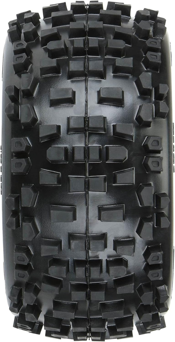 1/8 Badlands F/R 3.8" MT Tires Mounted 17mm Black Raid (2)