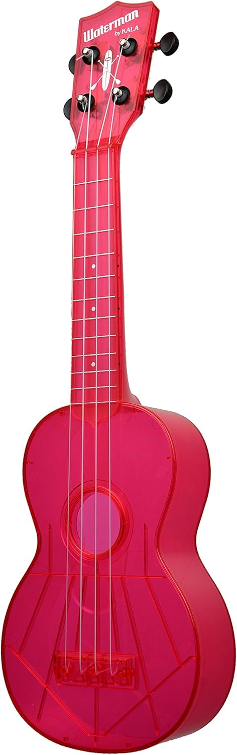 KALA Waterman KA-SWF-PK - Fluorescent Watermelon Pink Soprano Ukulele, with Tote Bag