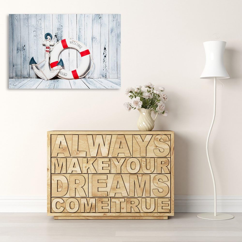 Feeby, Leinwandbild, Bilder, Wand Bild, Wandbilder, Kunstdruck 70x100cm, Marine, Hampton, Anker, RET