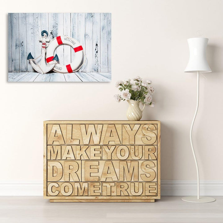 Feeby, Leinwandbild, Bilder, Wand Bild, Wandbilder, Kunstdruck 70x100cm, Marine, Hampton, Anker, RET