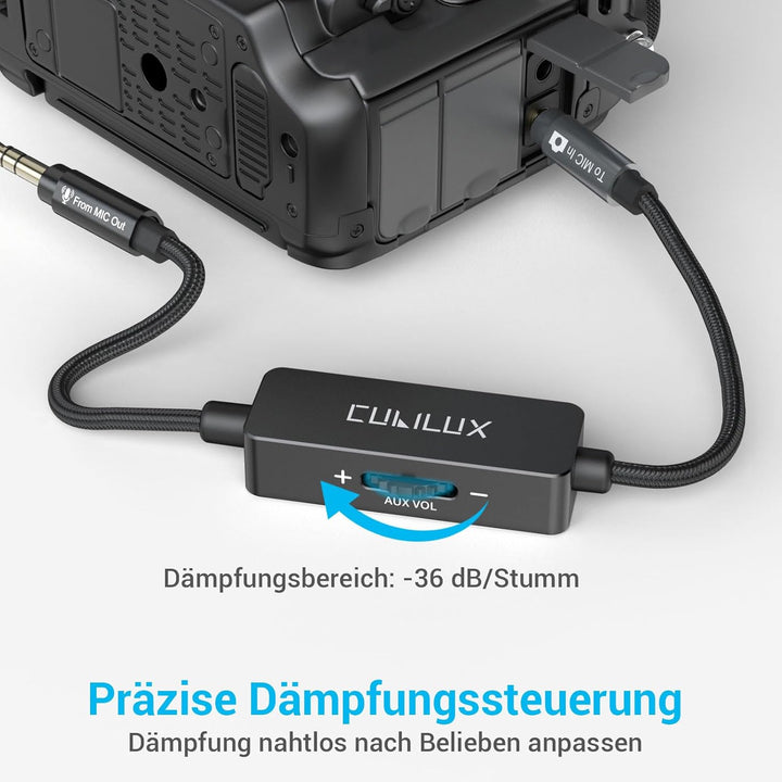 Cubilux 3,5 mm TRS Line Out zu Mikrofon In Attenuator Kabel, Line Level zu Mic Level Dämpfung mit Ro