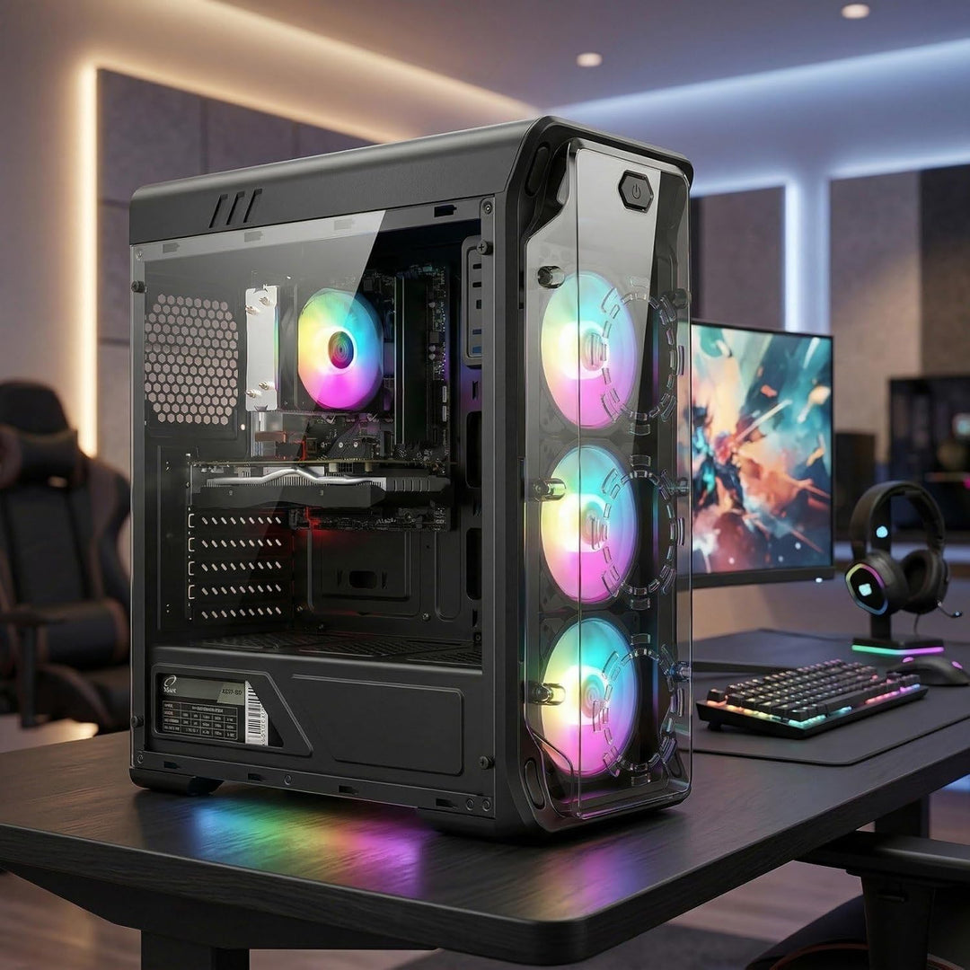 STGsivir Gaming PC, GeForce RTX 2060 Super 8GB GDDR6,Ryzen 5 5500 bis zu 4.2 Ghz,32G DDR4,1TB SSD,WL
