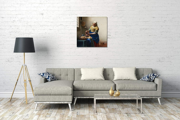 Printed Paintings Leinwand (60x60cm): Jan Vermeer - Das Milchmädchen (1658) 60x60 cm, 60x60 cm