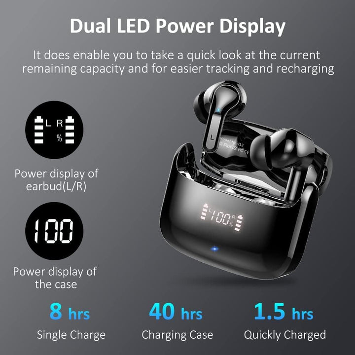 Bluetooth Kopfhörer, Kopfhörer Kabellos Bluetooth 5.3 In Ear Kopfhörer mit 4 ENC Mikrofon, 2023 Neue