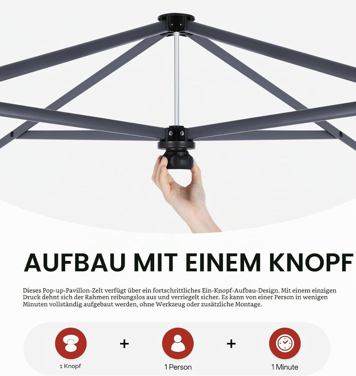 ABCCANOPY Faltpavillon Wasserdicht Stabil Winterfest,UV Schutz 50+,Für Garten Camping,4 PCS Sandsack