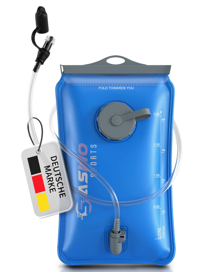 Trinkblase 2l mit 2 Öffnungen | materialverstärkte,reissfeste Trinkblase | Trinksystem für Rucksack