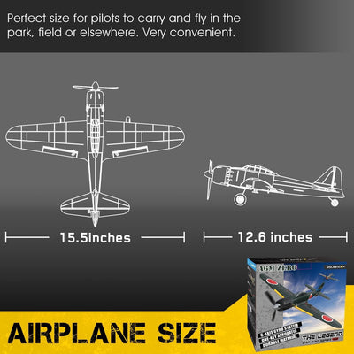 VOLANTEXRC RC Flugzeug Zero, 2,4 GHz ferngesteuertes Flugzeug RTF mit 2 Batterien und 6 Achsen Gyro