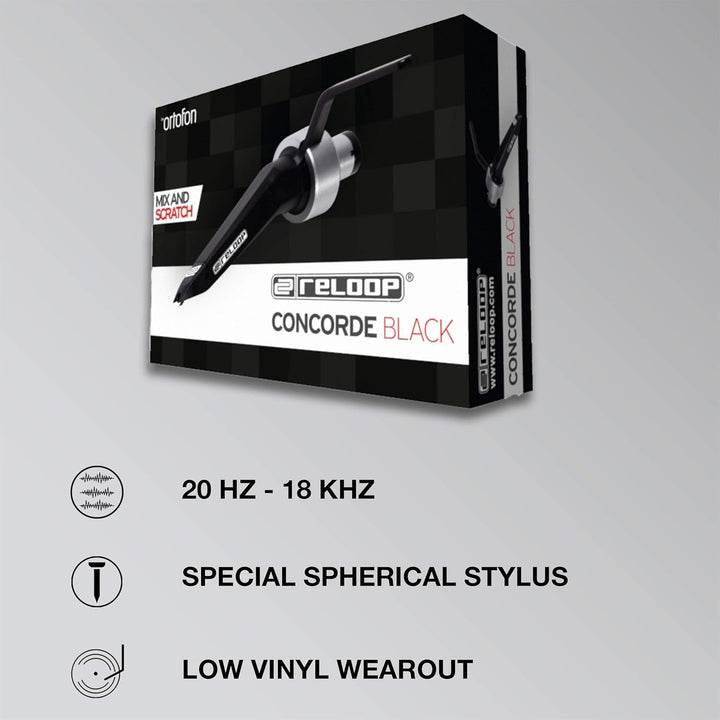 Reloop Concorde Black – Sphärisch geschliffenes Tonabnehmersystem mit robuster Konstruktion für Plat