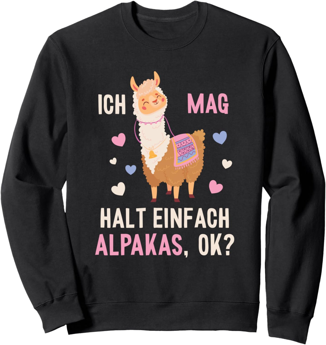 Ich mag einfach Alpakas Pako Lama Huacaya Alpaca Sweatshirt