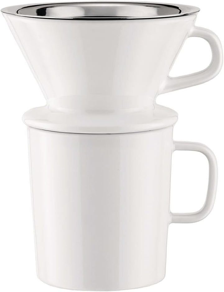 Alessi Slow coffee KT01S1 - Design Slow Coffee-Set Bestehend aus Kanne aus Pyrex-Glas, Filterhalter