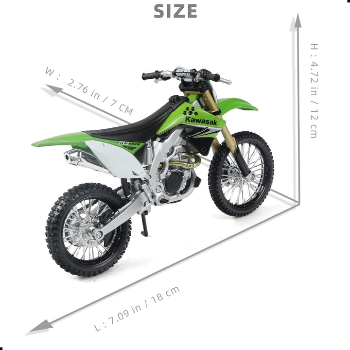 Motocross Spielzeug 1:12 Skala Dirtbike kompatibel für Kawasaki KX450F Motorradmodell Mini Supercros