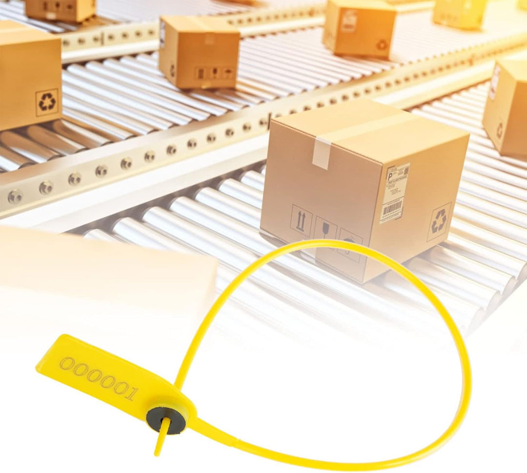strapazierfähig,100 Stück Kabelbinder, gelb, Paket, Transport, LKW, Kunststoff-Sicherheitsplombe, 40