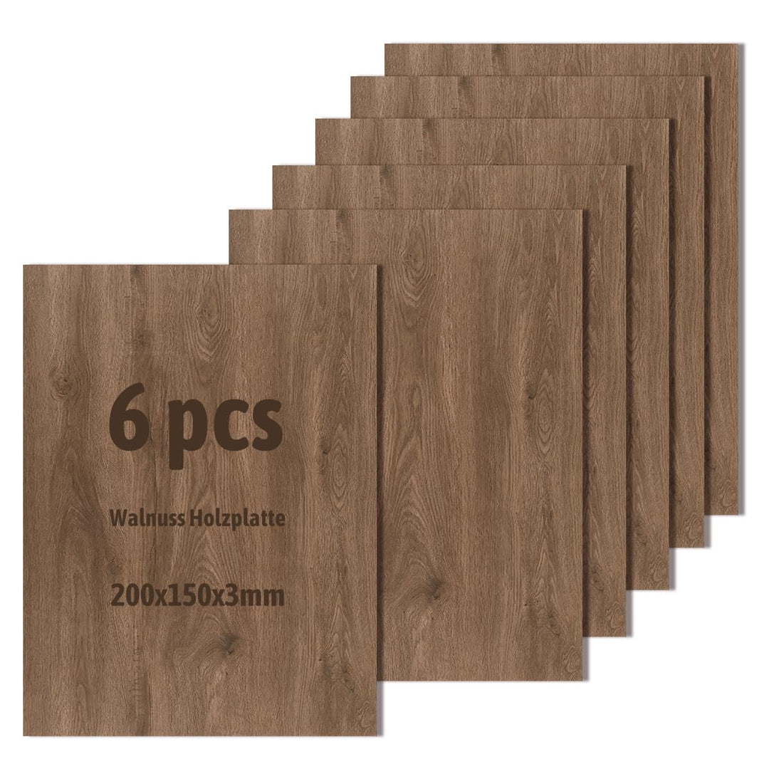 6 Stück Walnuss Holzplatte,Nicht-Sperrholzplatte,Unbehandeltes Bastelholz für Modellbau,Laserschneid
