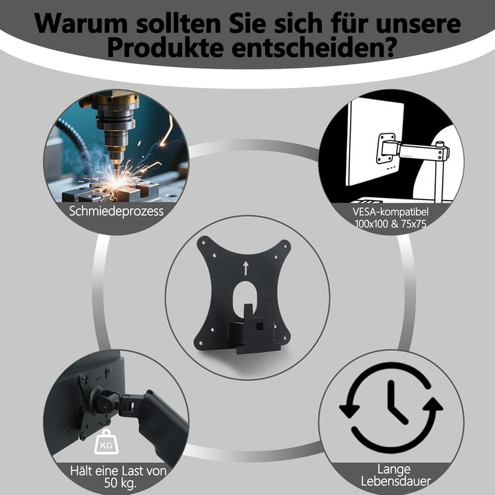 27M VESA-Halterungsadapter kompatibel mit HP Pavilion 22", 24", 27" Monitorarm/Halterung VESA-Bügela