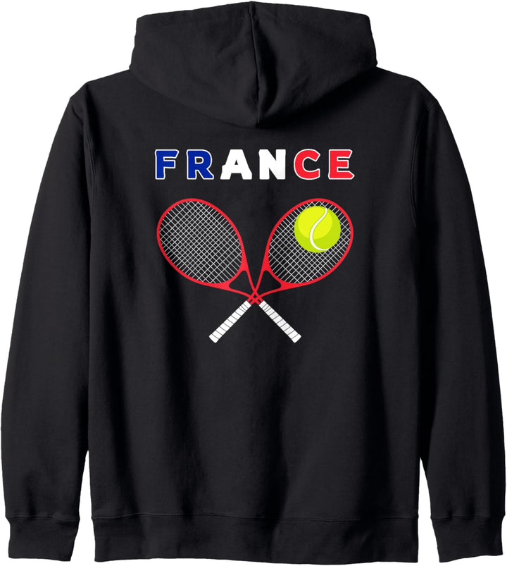 France Flag Tennisballschläger / Sportfans Spieler / Kapuzenjacke