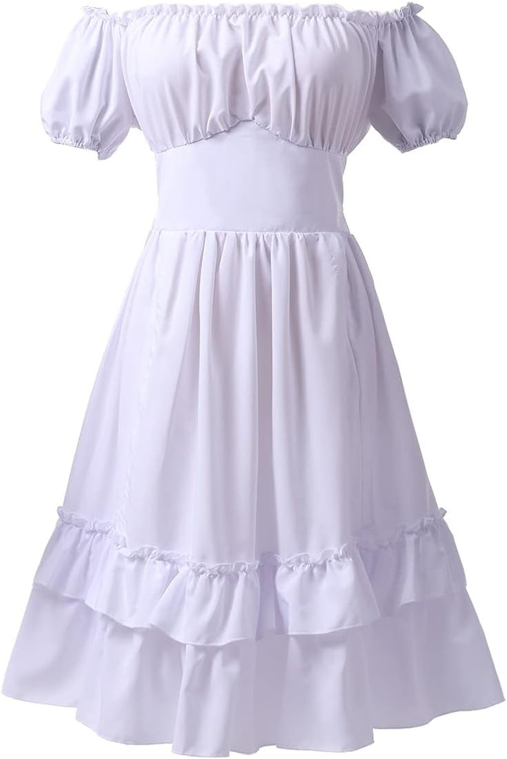 COSDREAMER Damen Gothic Kleid Steampunk Ruffle High Low Dress Viktorianisches Kleid