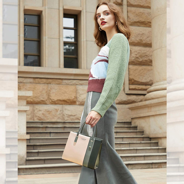NICOLE & DORIS Damen Handtasche Mehrfarbig Gestreift Umhängetasche Tote Henkeltasche Frauen Elegante