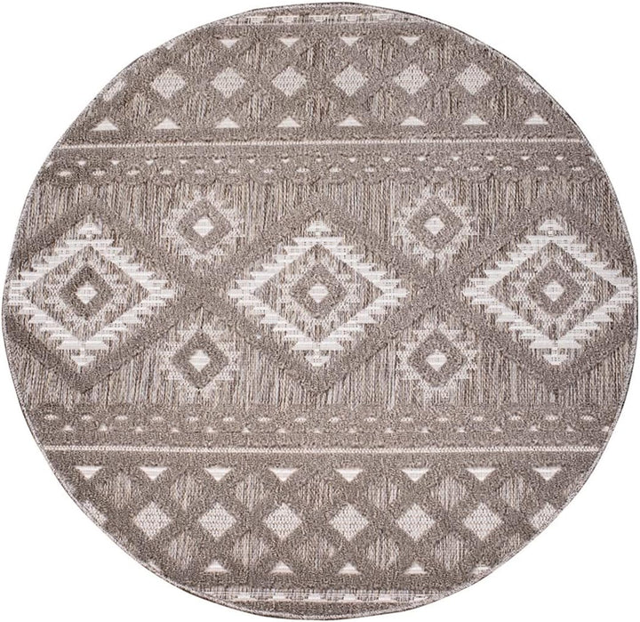 carpet city In-&amp; Outdoor Teppich - Rund 160 cm - für Innen-&amp; Aussenbereich - Wetterfest Balkon-Teppi