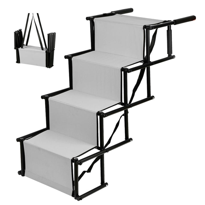 MENGDA Hundetreppe Auto Klappbar, Hunderampe Auto, Autorampe Hundeleiter Faltbar, Gelenkschonende Hu