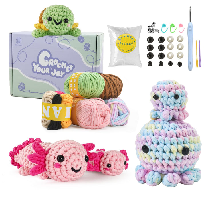 Zummipals Häkelset für Anfänger, Häkelnadel Set Enthält Amigurumi Häkel Zubehör, Häkel Set, Alles in