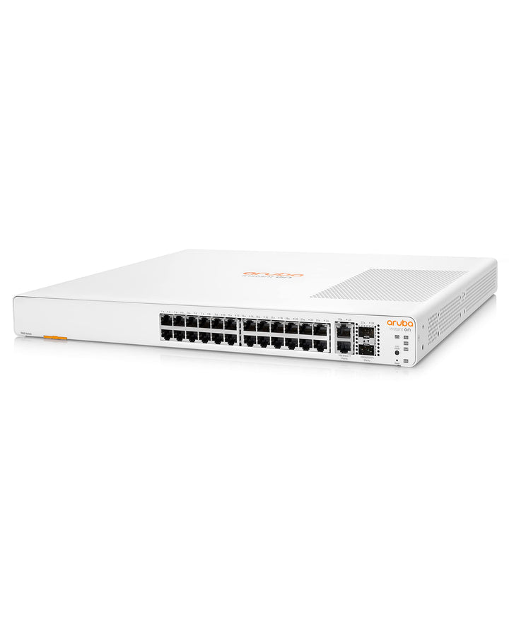 HPE Aruba Instant On 1960 24G PoE 20p der Kl.4 4p der Kl.6 2XGT 2SFP+ Switch (240W PoE Kl.6 / 370W P