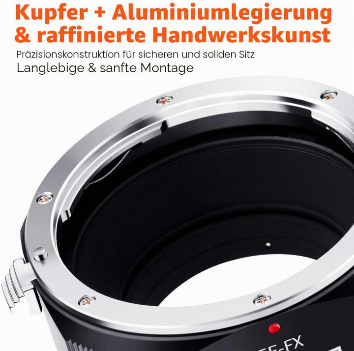 K&F Concept M12115 EOS-FX Hochpräziser Adapterring Objektivadapter EOS EF/EFS Objektivadapter auf Fu