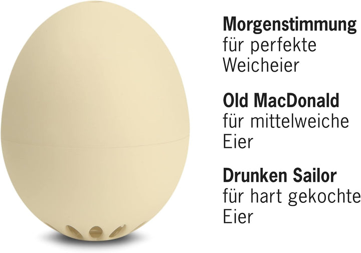 PiepEi Classic Beige - Singende Eieruhr zum Mitkochen - Eierkocher für 3 Härtegrade - Piep Ei mit 3