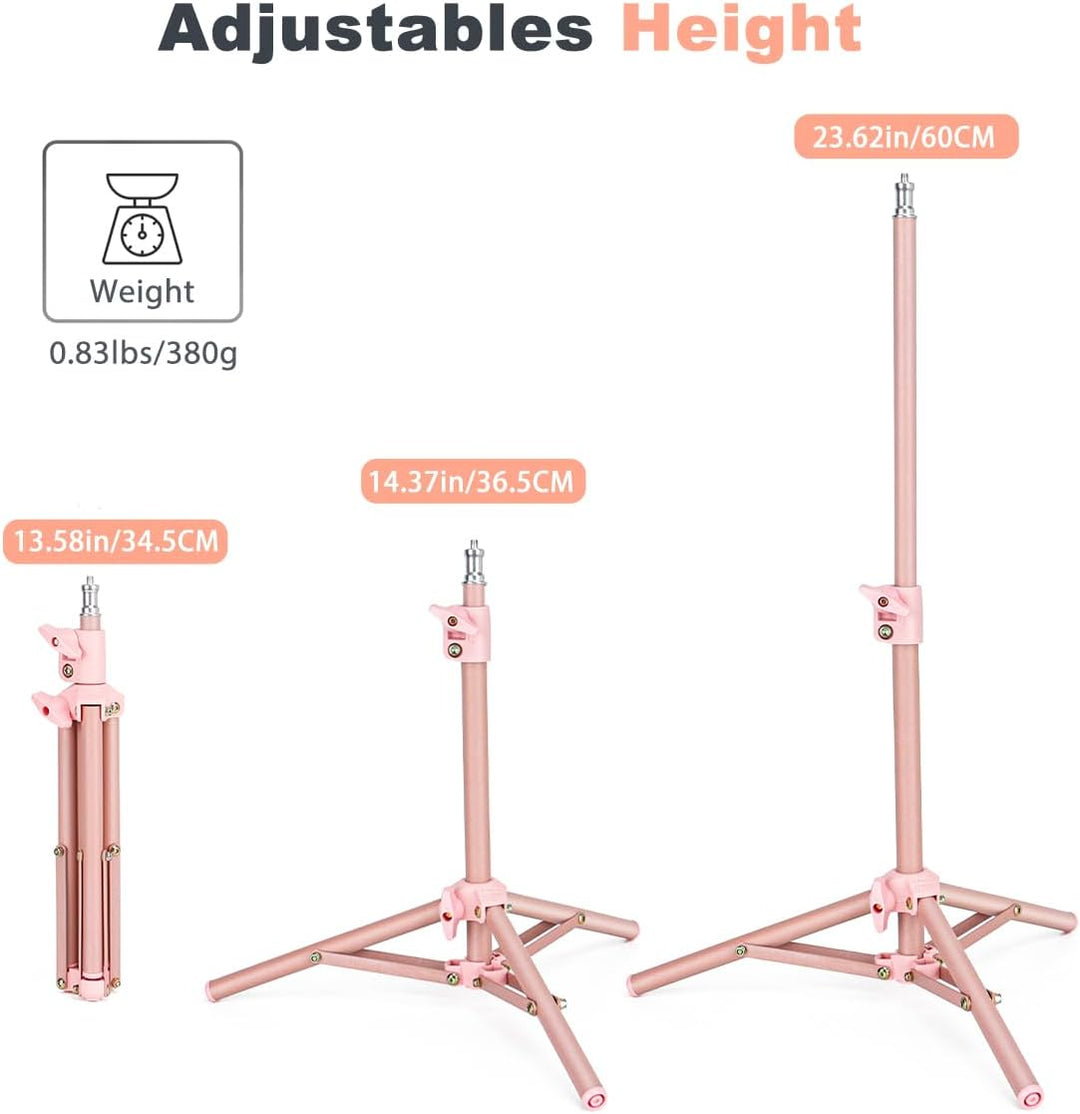 Koolehaoda 60cm Hoch Handy Stativ Flexibel Tischstativ mit 360° Kugelkopf und 26cm Schwanenhals, Sch