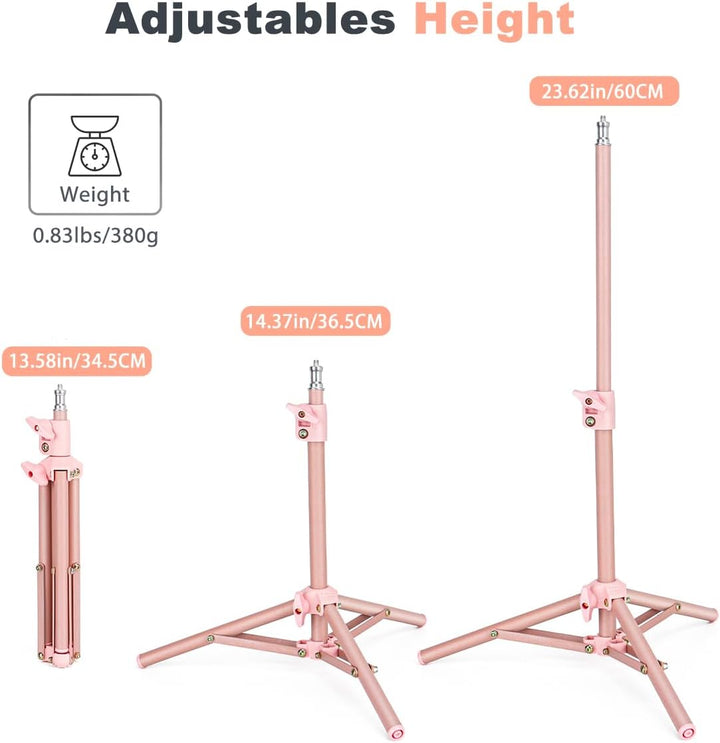 Koolehaoda 60cm Hoch Handy Stativ Flexibel Tischstativ mit 360° Kugelkopf und 26cm Schwanenhals, Sch