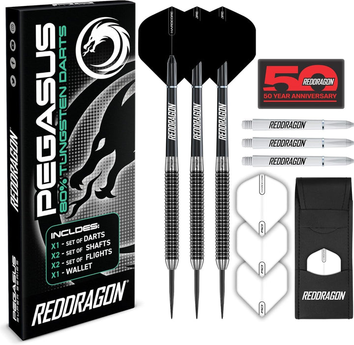 RED DRAGON Darts - Pegasus Profi 80% Tungsten Darts Set | Erhältlich mit Dartpfeile Metallspitze 21g