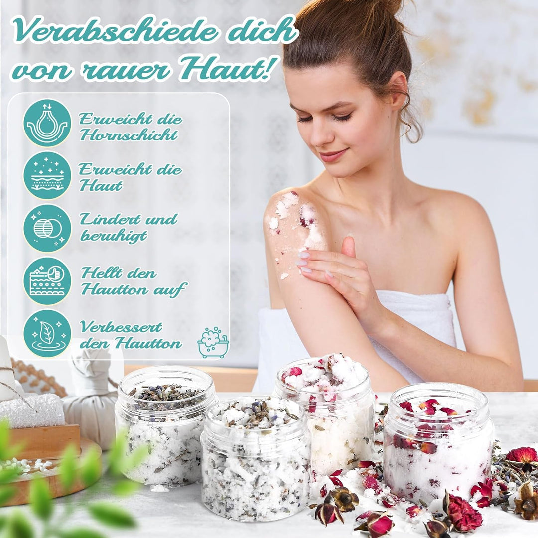 Body Scrub Selber Machen Set, JUYRLE Körperpeeling Bodyscrub Making Kit für Damen Herren, Kreative B