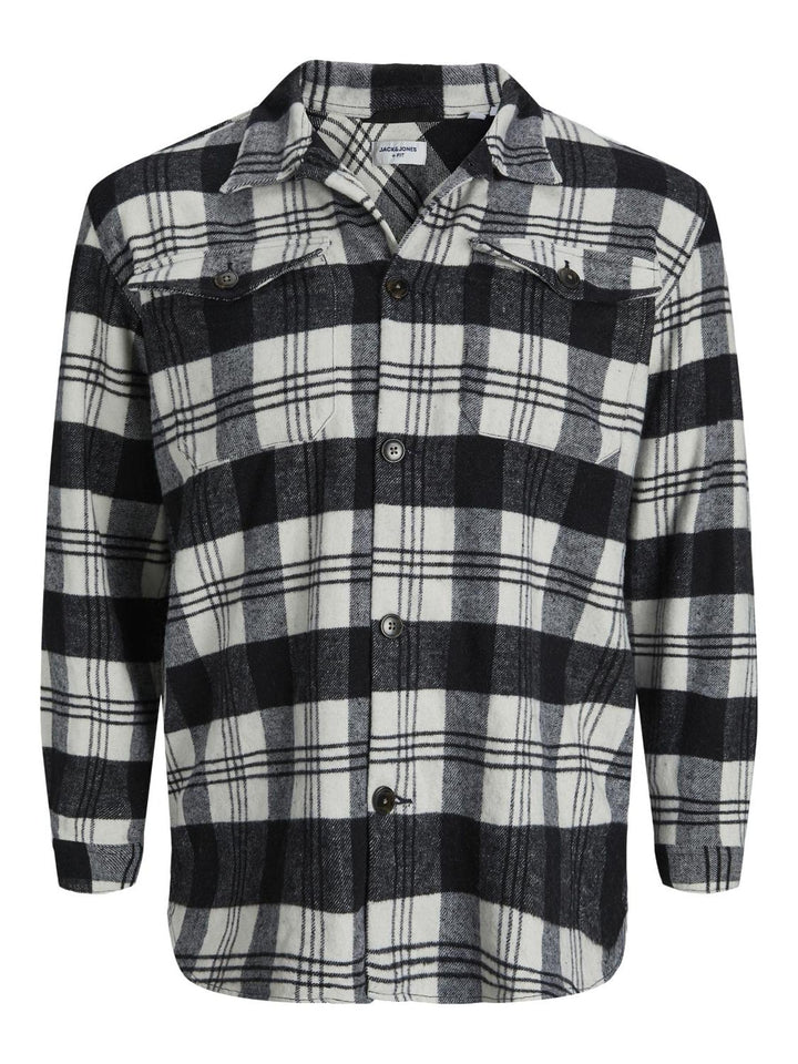 JACK & JONES Herren Jorollie Check Overshirt Ls Pls T-Shirt 3XL Navy Blazer, 3XL Navy Blazer