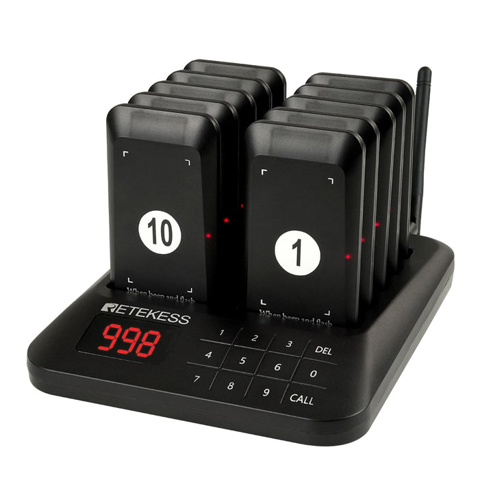 Retekess TD157 Pager Rufsystem, 400M Restaurant Pager, 2 Rufmodi, mit Vibration, Gruppenruf mit Eine