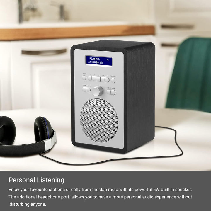 LEMEGA CR2+ DAB/DAB+ Digitalradio,UKW-Digitalradio,DAB-Radio Netzbetrieben,Doppelter Wecker,Küchen-S