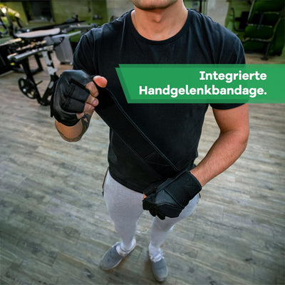 NetroxSports® Professionelle Fitnesshandschuhe mit Handgelenkbandage für schwere Gewichte | echtes L