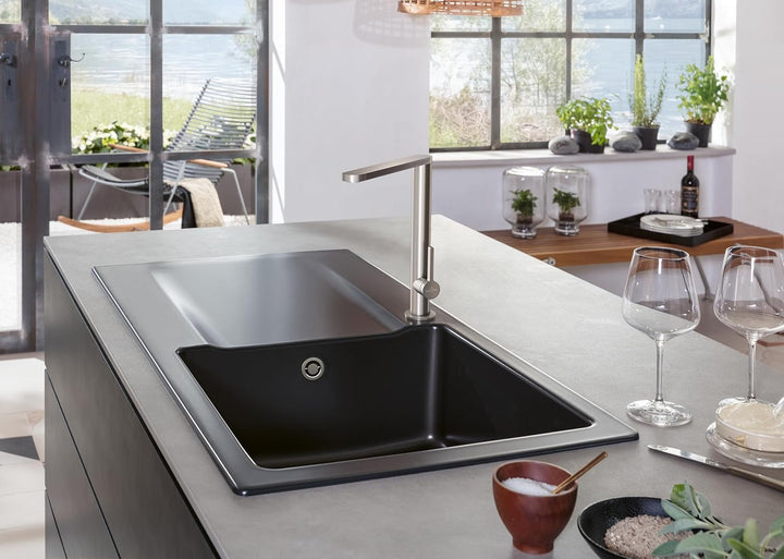 Villeroy &amp; Boch Finera Küchenarmatur, Hochdruck, Wasserhahn Küche mit Keramikkartusche und 360° Schw