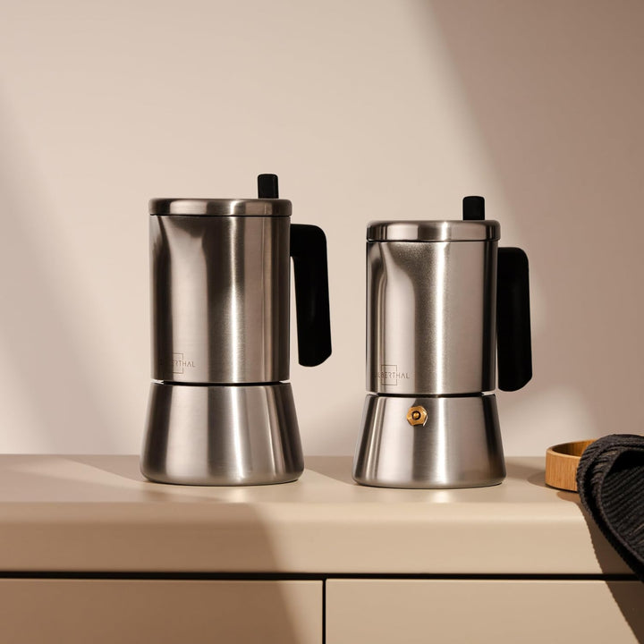 SILBERTHAL Espressokocher Edelstahl 200 ml - 4 Tassen - Induktionsgeeignet – Kaffeekocher für jeden