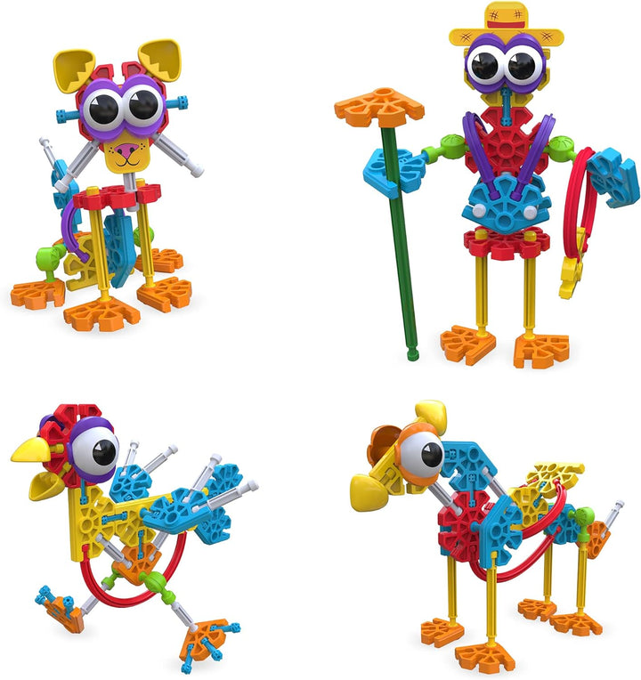 Basic Fun 85052 Kid K'NEX Farmin' Friends 20 Model Building Set 61pc