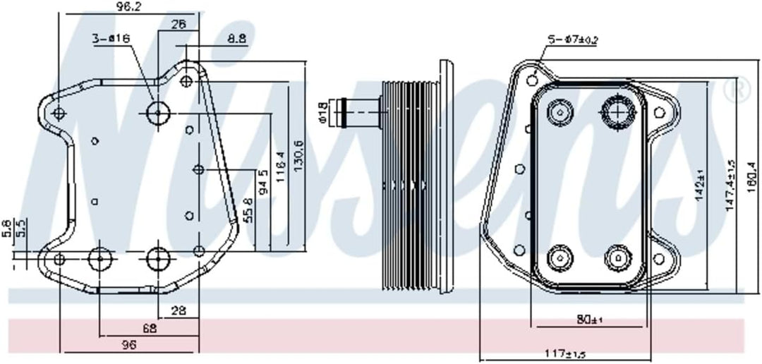 Nissens Ölkühler für Motoröl Motorölkühler 91166