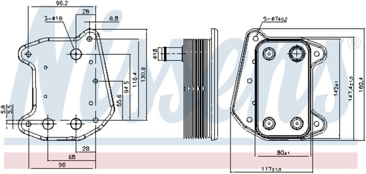 Nissens Ölkühler für Motoröl Motorölkühler 91166
