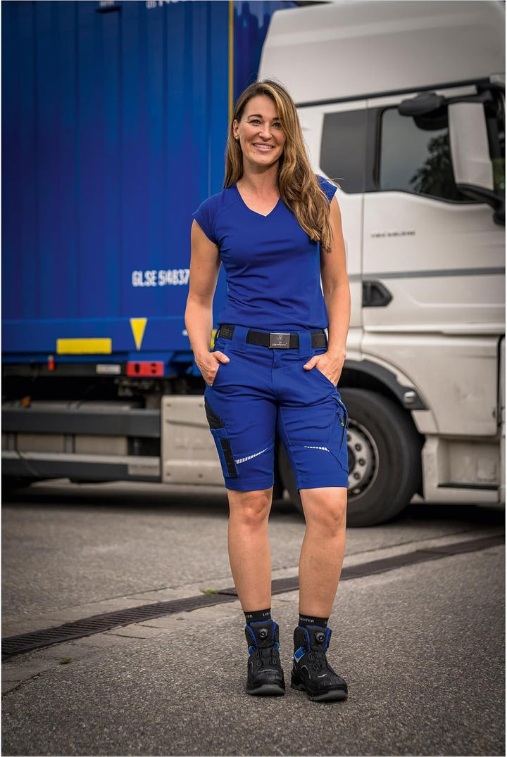 Leibwächter Flex-Line Damen T-Shirt V-Ausschnitt, tailliertes Arbeitsshirt Frauen, schnelltrocknend,