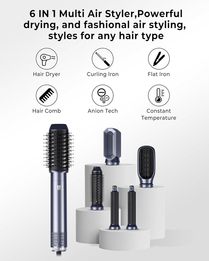 Haarstyler Hair Styler 6 In 1 Airstyler Mit Rundbürstenföhn Haarstyler Warmluftbürste rundbürstenföh
