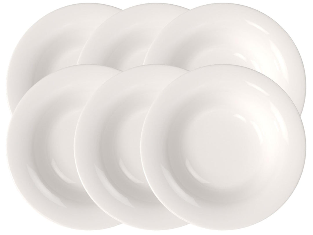 Villeroy & Boch New Cottage Basic Suppenteller 6er Set, 23 cm, Tiefer Teller aus Premium Porzellan,