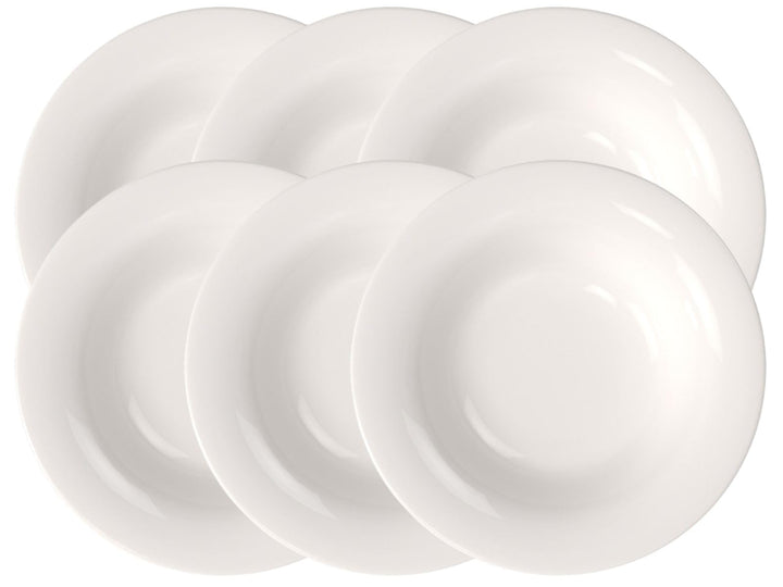 Villeroy & Boch New Cottage Basic Suppenteller 6er Set, 23 cm, Tiefer Teller aus Premium Porzellan,