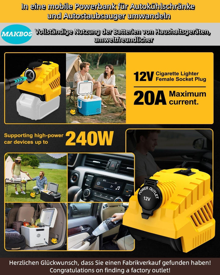 Step Down Konverter für Dewalt 20V auf12V Abwärtswandler Power Wheel Batterie Adapter für Autostaubs