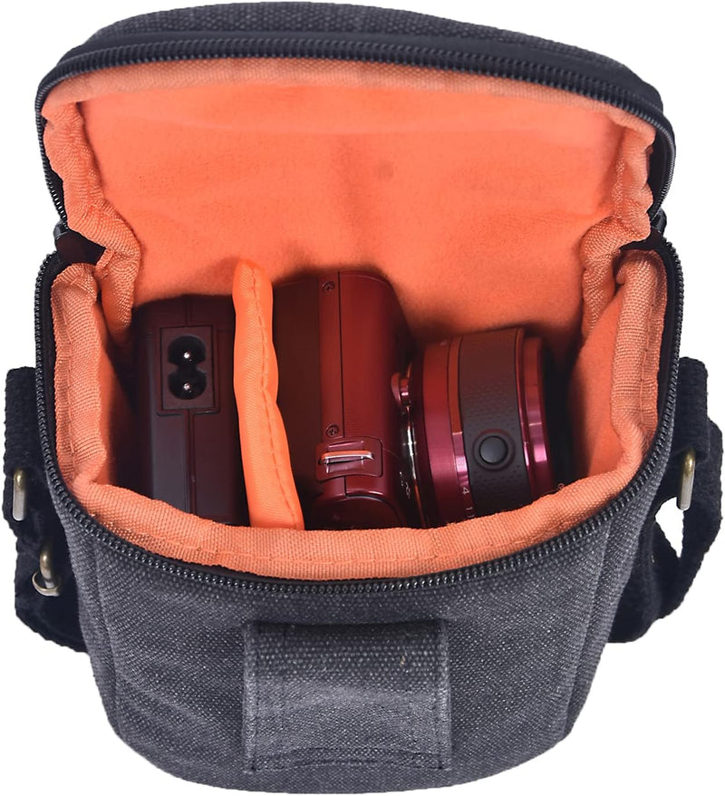 FOSOTO Kameratasche Canvas Digitalkamera TascheKompakte Fototasche Camera Case für Sony A6000 A6100