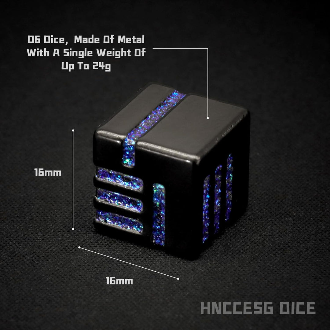 HNCCESG Metall W6 Würfel 6 Stück mit Kasten, Spielwürfel 6-Seitige Würfelset Würfel Set für Dungeons