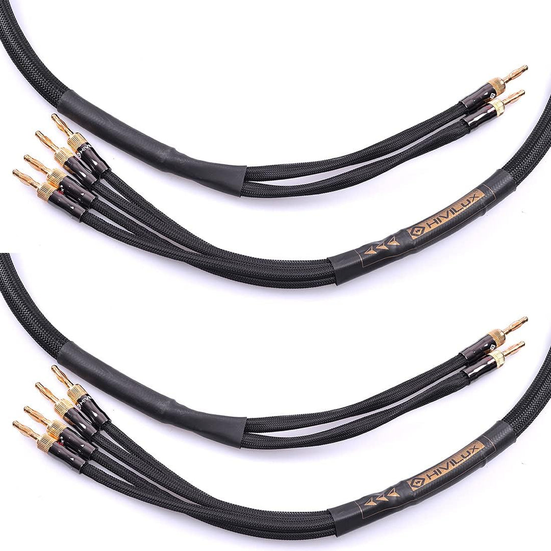 HiViLux Highend Lautsprecher LS 2xKabel OFC trennbar Bananenstecker für HiFi Stereo Paar 2x Kanal (B