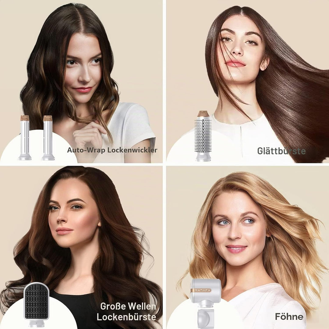 TANSHINE 7 in 1 Hairstyler,110000 RPM High-Speed Ionic Haartrockner für Schnelles Trocknen,Auto Wrap