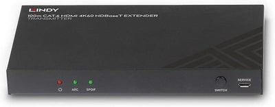 LINDY 38341 100m Cat.6 HDBaseT Extender-Transmitter, HDMI 4K60, Audio, IR & RS-232